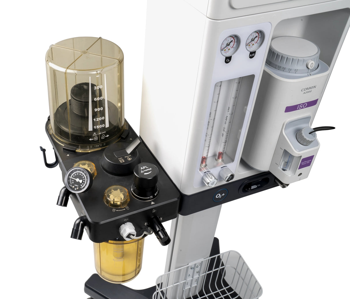 Anestesia veterinaria con ventilador, pantalla 8″ y peso de gas en trolley ARK7 | Marca COMEN