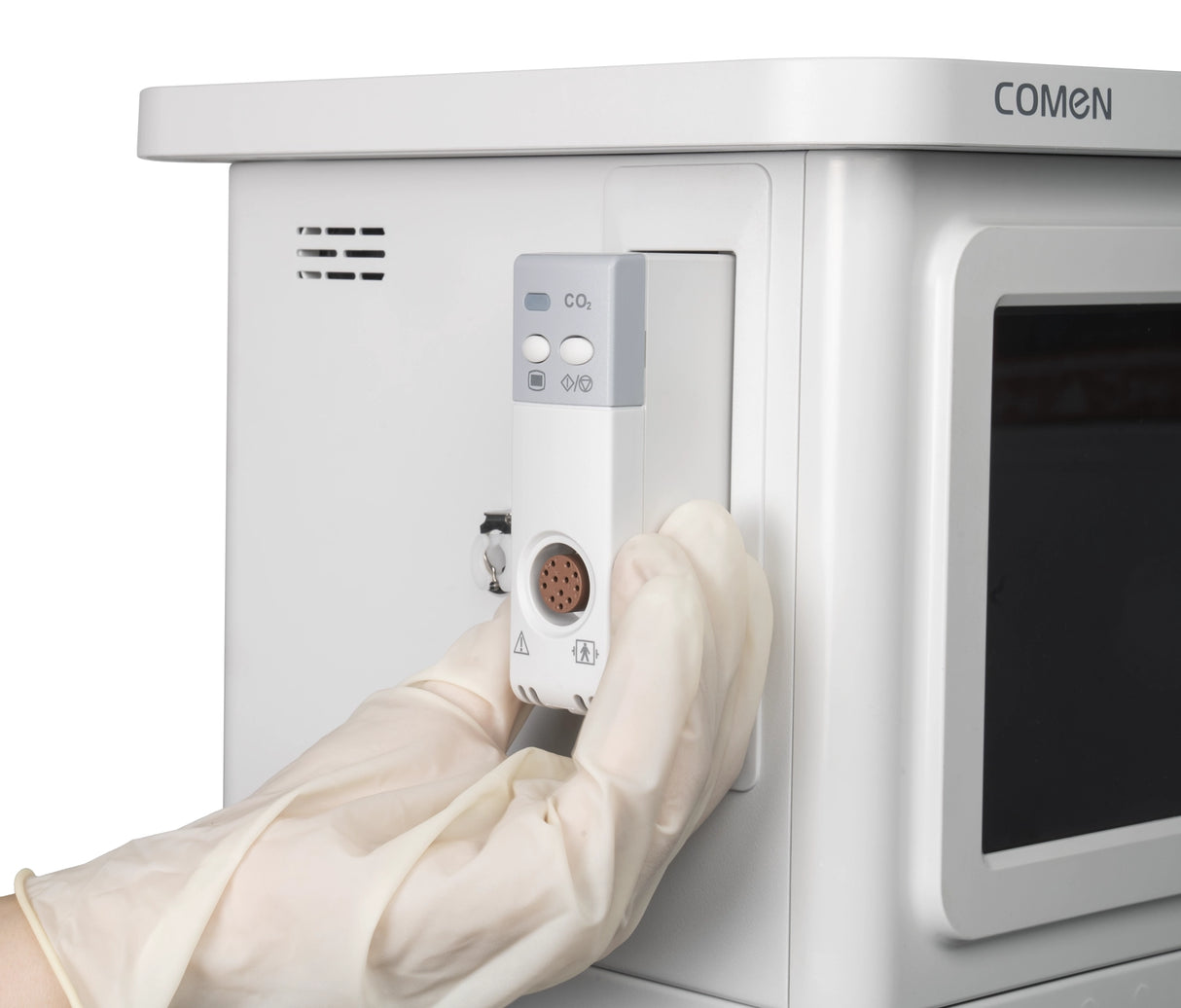 Anestesia veterinaria con ventilador, pantalla 8″ y peso de gas en trolley ARK7 | Marca COMEN