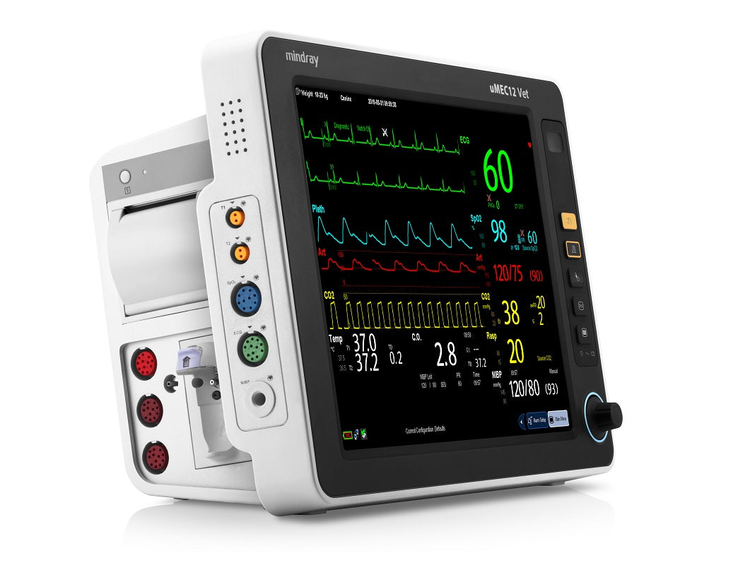 Monitor de Paciente Veterinario uMEC12 – NIBP, SpO₂, ECG, CO₂, Batería Interna | Mindray