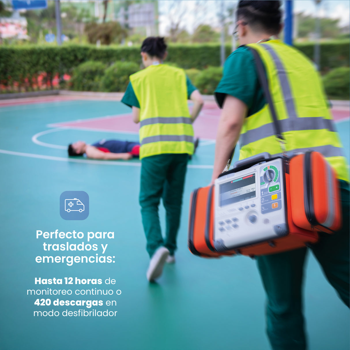 Desfibrilador S5, Monitor de 7″ TFT, modo AED/Manual/Pacing, 360 J bifásico, IP44 | Marca COMEN