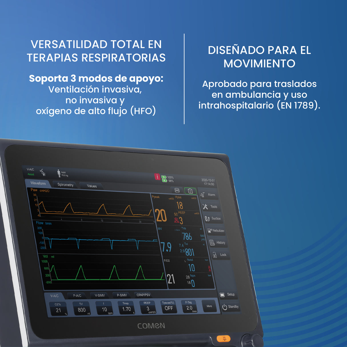 Ventilador Mecánico de Paciente V3 | Marca COMEN