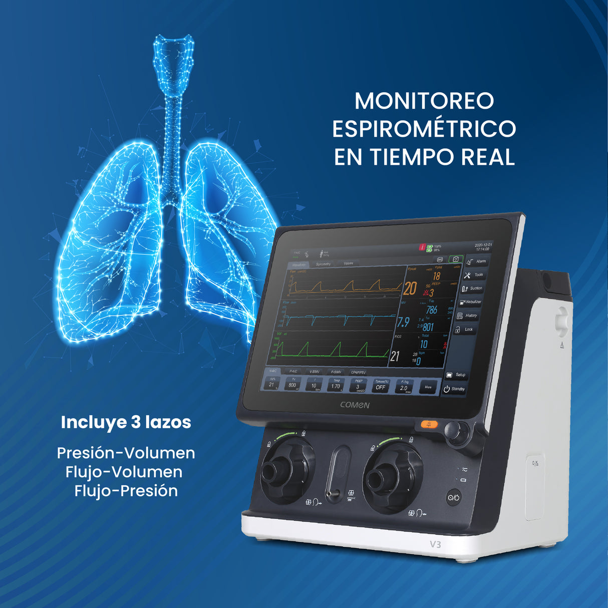 Ventilador Mecánico de Paciente V3 | Marca COMEN