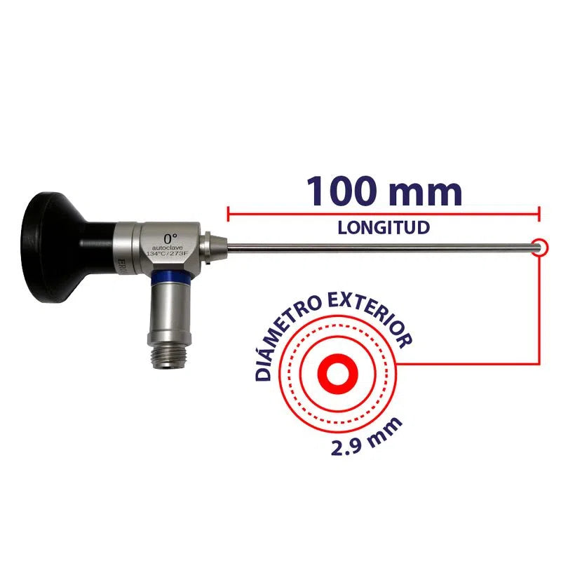 Lente Long 60 mm para laparoscopia – diámetro 2.7 mm, vision óptima | Marca Xignal