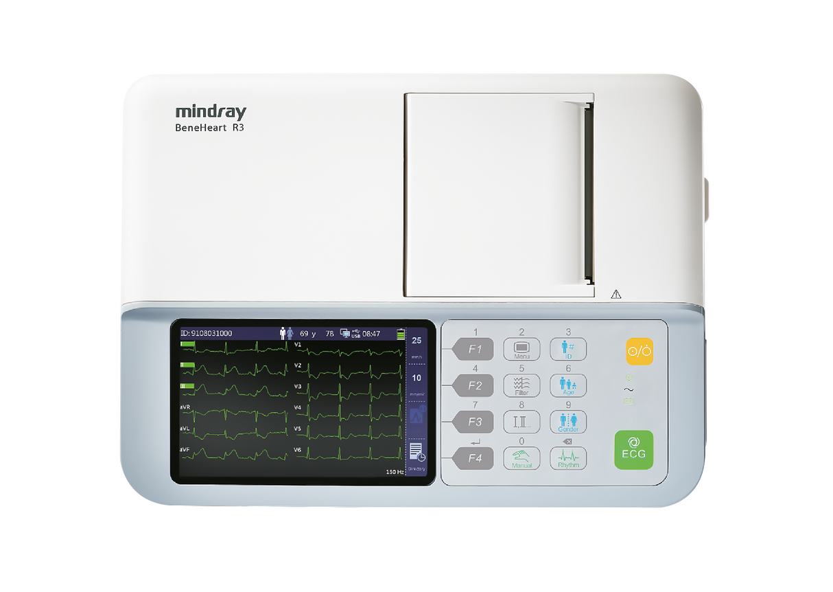Electrocardiógrafo Portátil de 3 Canales con Pantalla 5 Pulgadas BeneHeart R3 ECG | Mindray