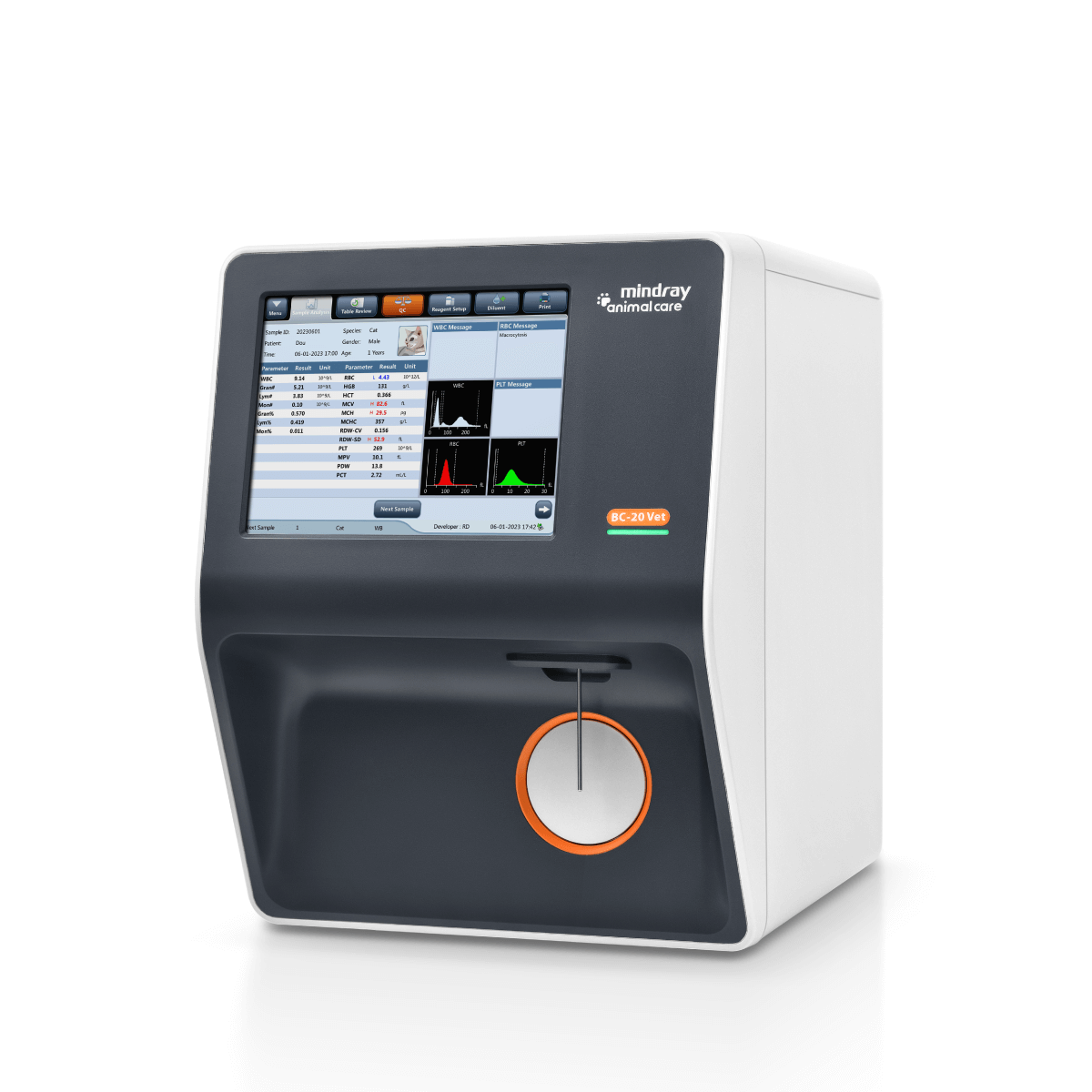 Analizador de Hematología Veterinario BC-20VET Edición Naranja | Marca Mindray Animal Care