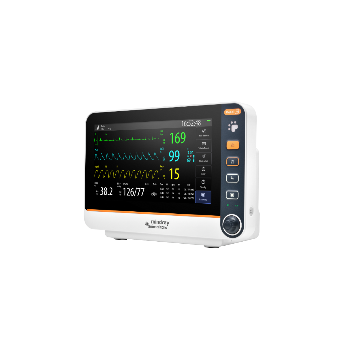 Monitor Veterinario Vetal 3V – ECG, SpO₂, NIBP, TEMP, RESP – Pantalla 10.1″ | Marca Mindray Animal Care