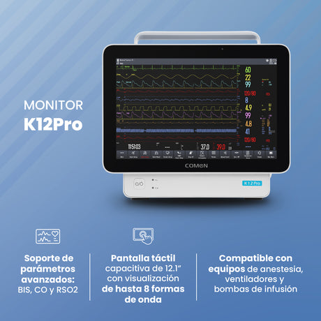 Monitor de Paciente con Pantalla Táctil de 12.1" K12PRO | Marca COMEN