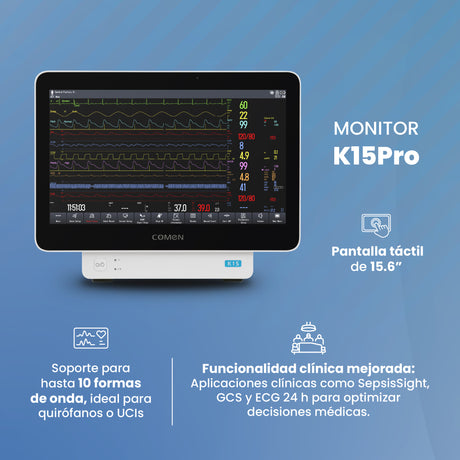 Monitor de Paciente con Pantalla Táctil de 15.6" K15PRO | Marca COMEN