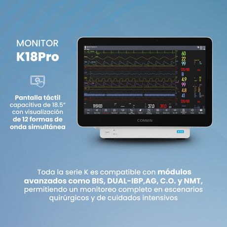 Monitor de Paciente con Pantalla Táctil de 18.5" K18PRO | Marca COMEN